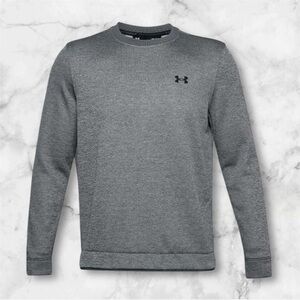 Men's XL Under Armour Sweaterfleece Crewneck Top-PITCH GRAY
